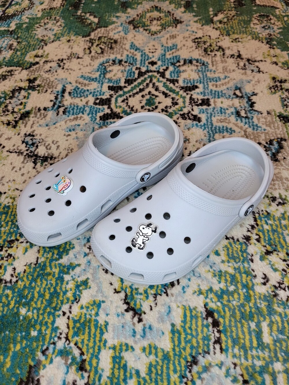 Crocs Classic Grey Slip On Clogs Size Womens 8 Men 6 Casual Comfort